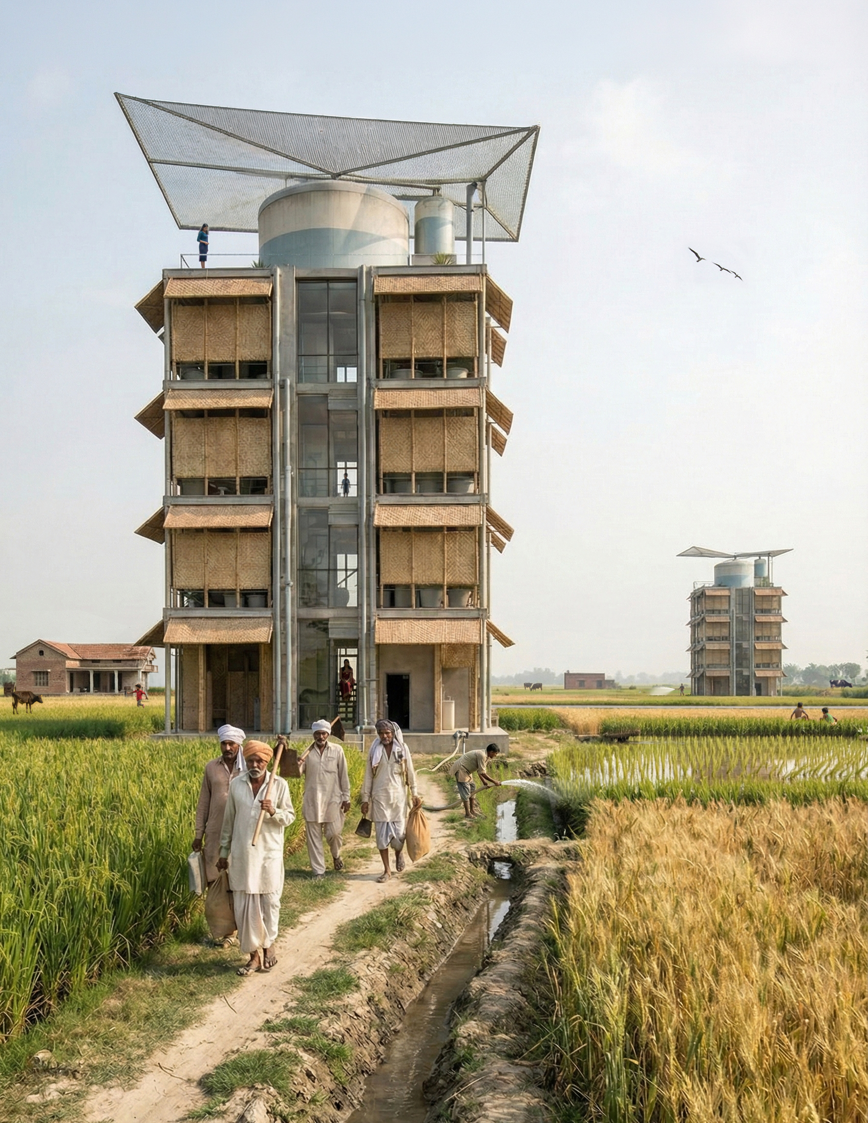Vertical render of the ReHarvest Tower
